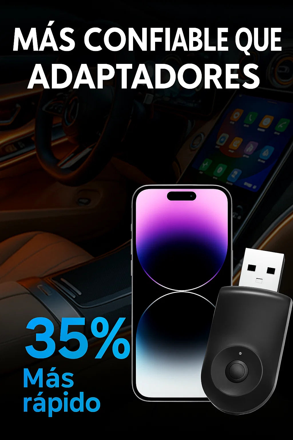 🔥Oferta por tiempo limitado: 50 % de descuento 🔥Adaptador inalámbrico Ottocast Mini CarPlay Android Auto 2025