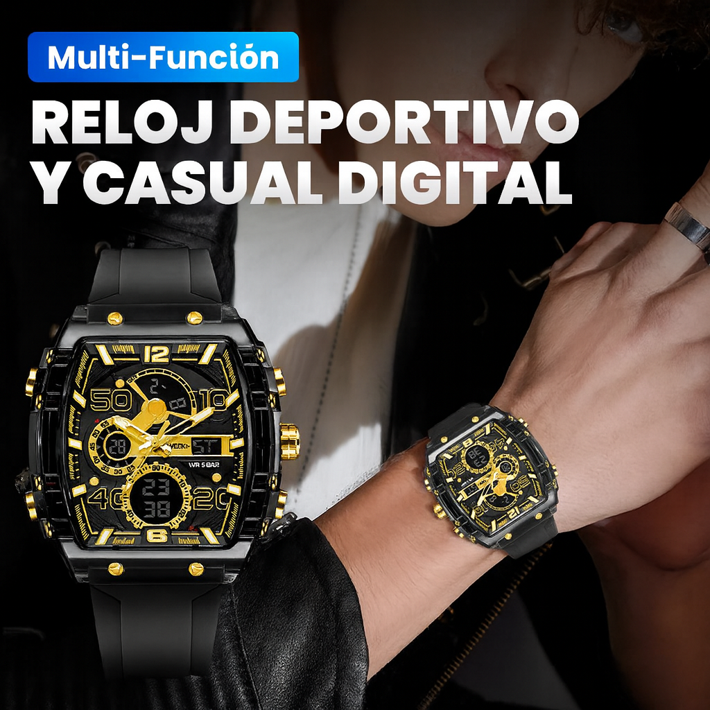 Reloj digital multifunción deportivo y casual