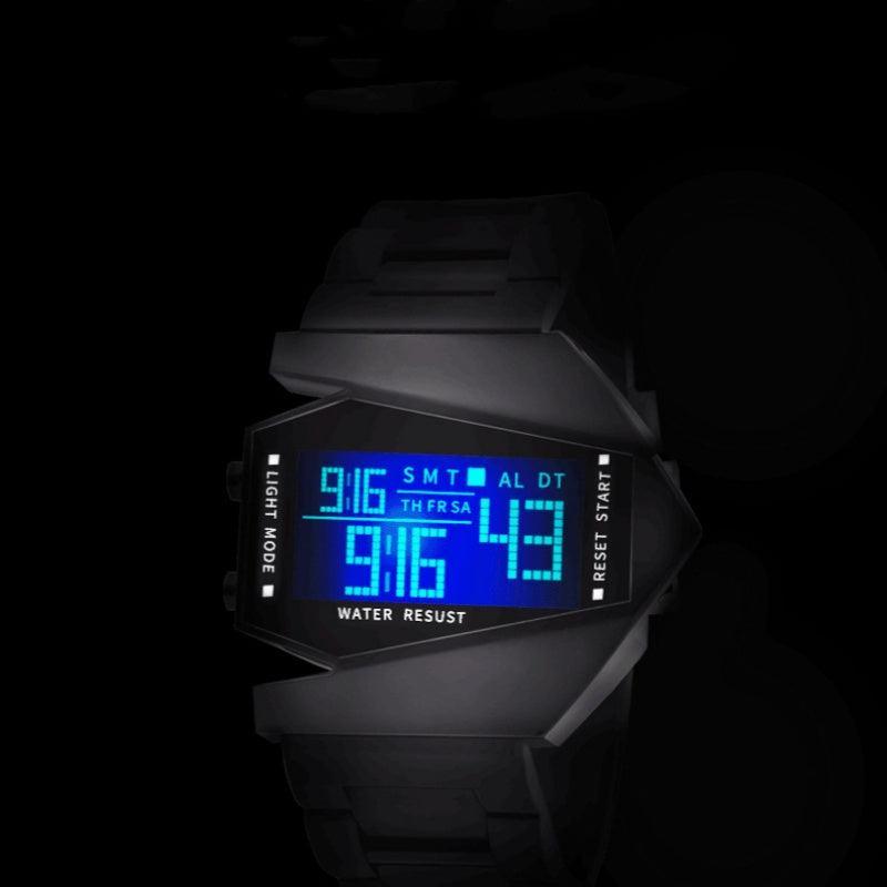 Reloj Digital Elegante – Negro con Blanco de regalo