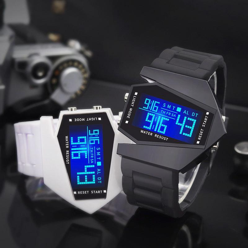 Reloj Digital Elegante – Negro con Blanco de regalo