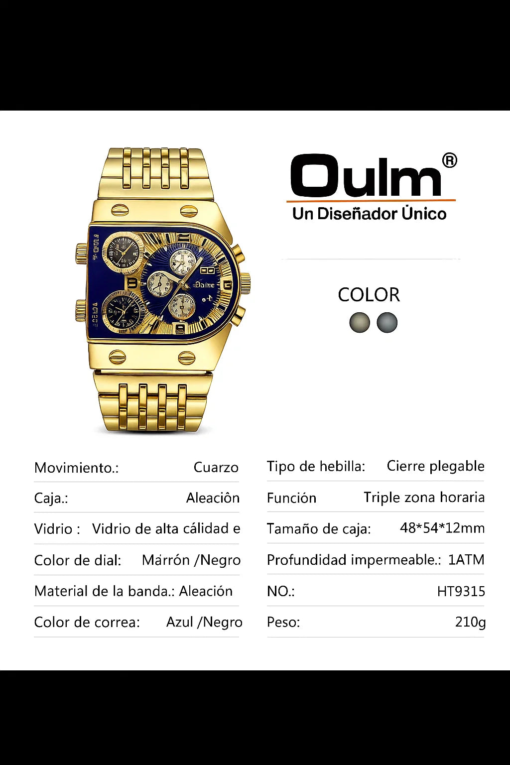 Oulm 9315 reloj de cuarzo para hombre, reloj hombre reloj masculino
