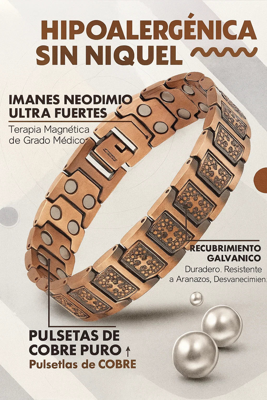 OxyZen™ – Pulsera magnética de cobre que alivia la fatiga y favorece la circulación sanguínea
