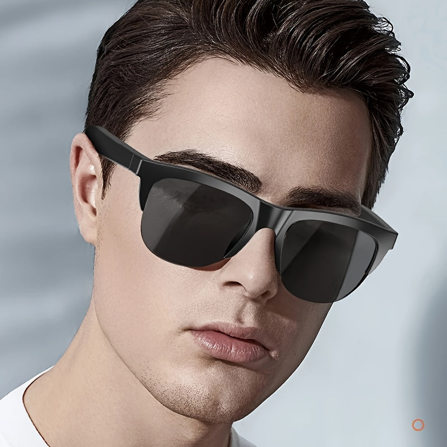 Lentes inteligentes inalámbricos con audífonos incorporados, micrófono integrado, control táctil, audio estéreo, batería recargable, auriculares inalámbricos