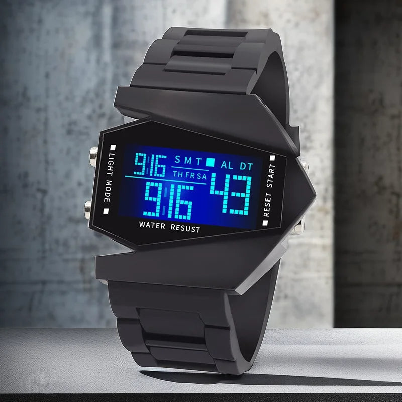 Reloj Digital Elegante – Negro con Blanco de regalo